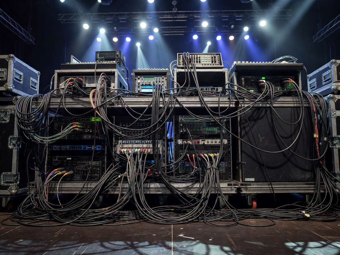 Concert Stage Audio Visual Network Cabling